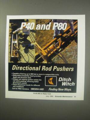 1990 Ditch Witch P40 and P80 Ad - Directional Rod Pushers