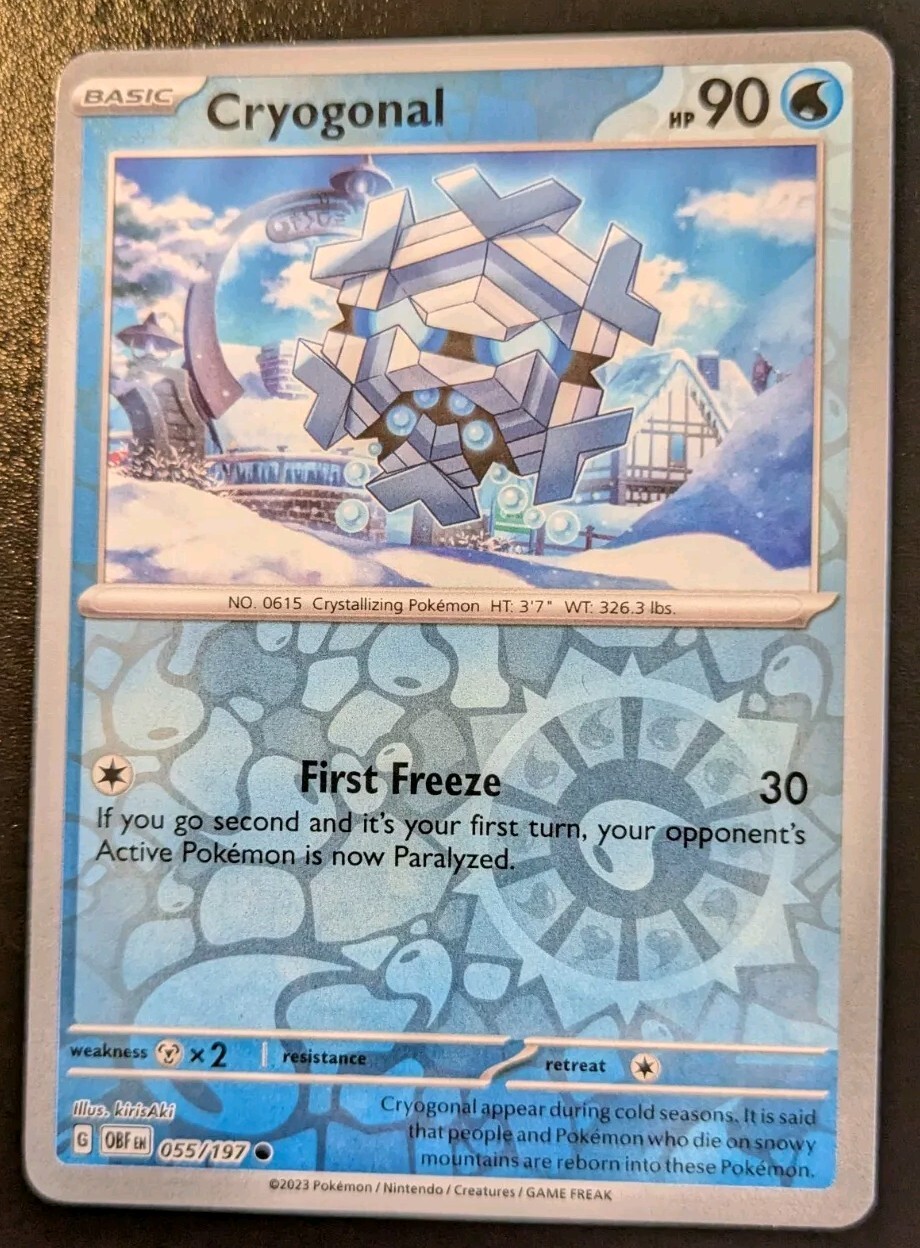 Cryogonal 055/197 Reverse Holo Common Scarlet & Violet: Obsidian Flames Pokemon
