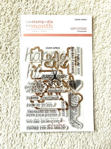 Spellbinders Stamp & Die of the Month Club April 2024 - Happy Stitching NEW