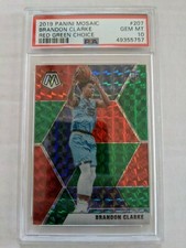 2019-20 Panini Mosaic BRANDON CLARKE Choice Red Green Prizm SSP RC #207 PSA 10