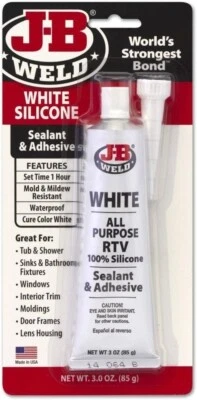 JB Weld White All-Purpose RTV Silicone Sealant & Adhesive tub showers, sink fix