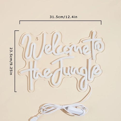 Chi-Buy LED Neon Willkommen im Dschungel USB betriebene Leuchtreklamen Nachtlicht Wandbild & - Bild 3 von 7