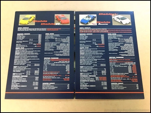 1996 1997 Lamborghini Diablo VT SV Roadster Original Car Sales Brochure Catalog - Image 2 of 4