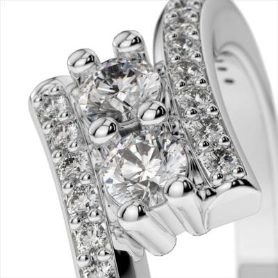 1.04 Ct Round Simulated Diamond Engagement Ring 14K Solid White Gold Size 6 7 