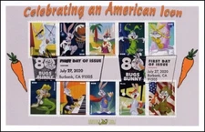 Sc. 5494-5503 Bugs Bunny Dragon Cards Dual-Canceled FDC