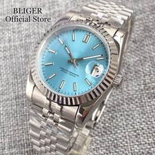 36MM NH35A Sunburst Blue Dial Automatic Men Watch Steel Jubilee Bracelet 2023