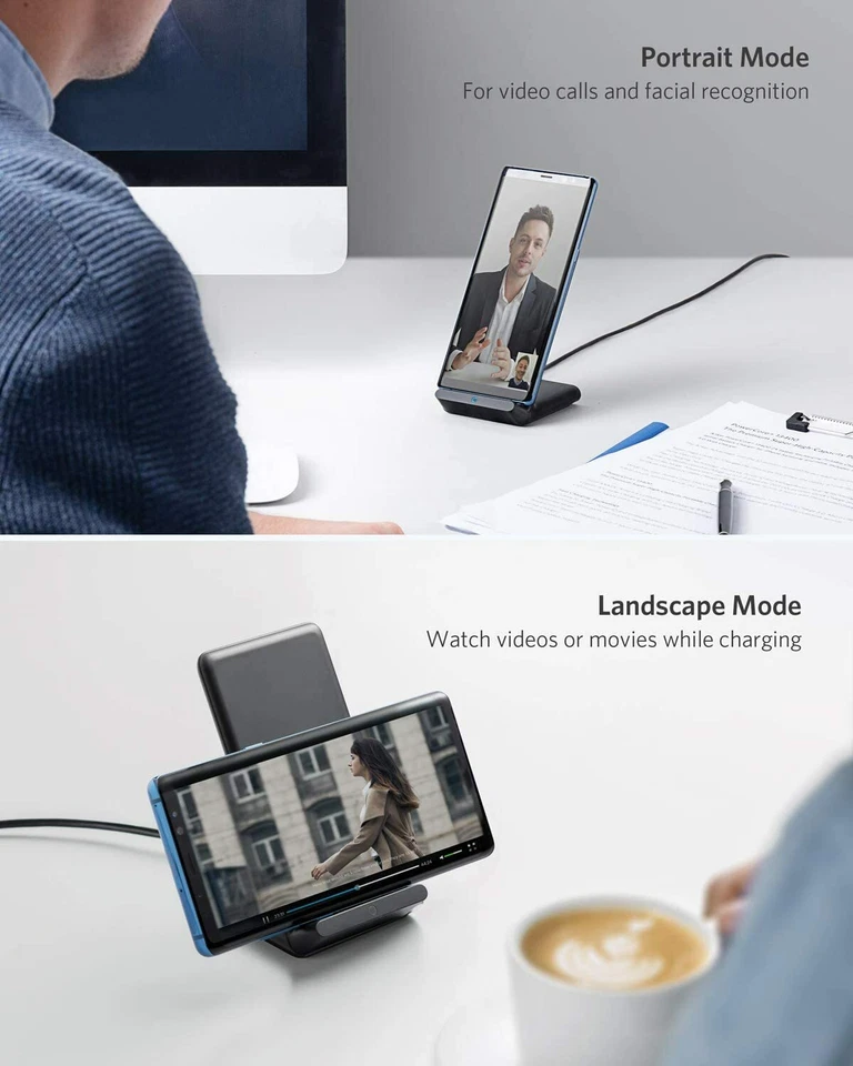 Soporte Cargador Inalámbrico Anker QI 5W/10W Carga Rápida para Galaxy S20 iPhone 11 X Foto 4 de 4