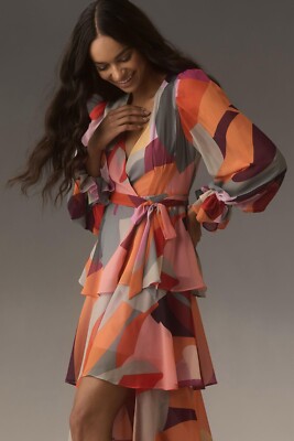 hutch long sleeve v neck wrap maxi dress New Anthropologie Hutch Long-Sleeve V-Neck Wrap Midi Dress Velvet Green XL NWT