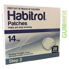 Habitrol Step 2, Transdermal Nicotine Patch 14mg,  1 box 28 patches