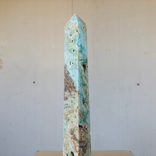 816g Natural hemimorphite Quartz crystal obelisk wand Point Reiki Healing AH361 - Picture 15 of 19