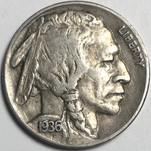 1936 Buffalo Nickel - Extremely Fine (XF) Nice Full Date Full Horn KM#134 - 3872