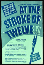 AT THE STROKE OF TWELVE Movie Press Sheet Crime Film Noir Short Featurette