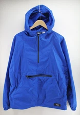 Vintage WOOLRICH anorak windbreaker jacket hoodie nylon pullover mens large blue