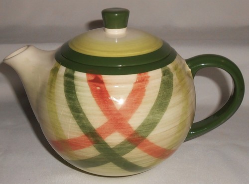 Vernon Kilns TAM O'SHANTER PATTERN Plaid 5 CUP TEAPOT Made in California - Picture 10 of 10