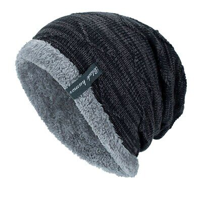 Winter Knit Beanie Slouchy Cap Hat Striped Men’s Toboggan Ribbed Warm Soft Work