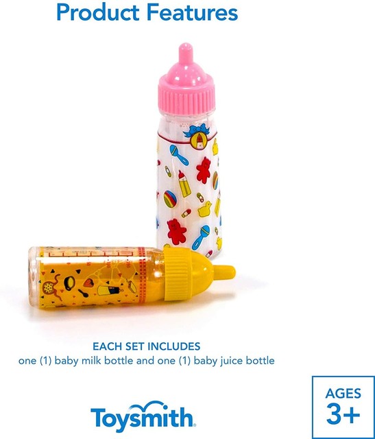 Toy Baby Bottles Two Piece Set Magic Doll Feeding Accessories Milk