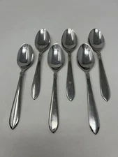 Oneida Simba Jacqueline 18/0 Stainless Place / Oval Soup Spoons  - Set Of (6)
