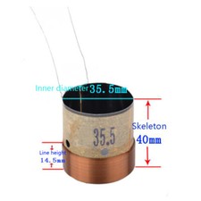 Quality 35.5mm 8  4-layer Round Wire Speaker Bass Voice Coil BASV Black Aluminum