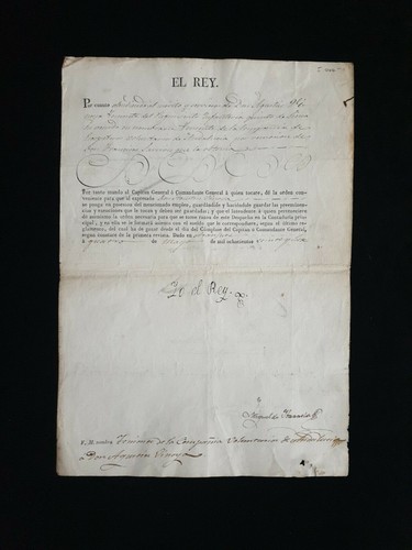 Espagne King Ferdinand VII Signé Royal Marine Manuscript Document - Photo 1 sur 12