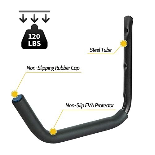 6 Pack Wall Mounted Kayak Storage Hooks Rack for Hanging Canoe Surfboard - Picture 5 of 7