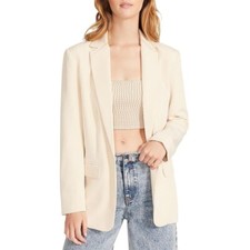 Steve Madden Women's Kaira Longline Blazer Beige M B4HP 99