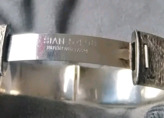 Solid Sterling Silver 925 Textured Modernist Bang… - image 5