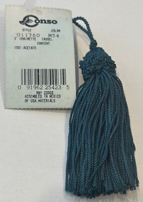 3'' Peacock Green Chainette Key Tassel Lot of 6 Conso M54 trim trimming