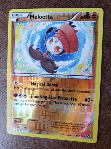 POKEMON TCG Básico MELOETTA Tesoros Legendarios ¡Holo inverso! RARO HOLO 86/113 NP - Imagen 2 de 12