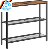 Hoobro Schmaler Konsolentisch, Beistelltisch Mit 2 Ablagen, Sofatisch, Flur, Ein