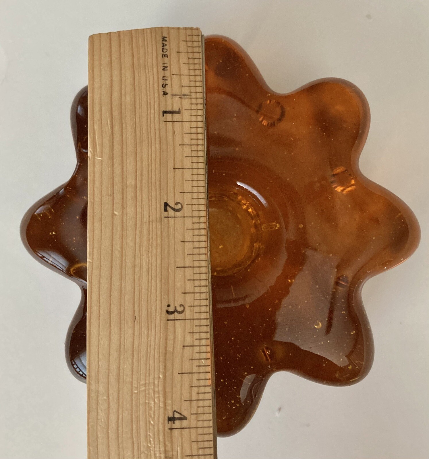 Vintage Blenko Amber Art Glass Flower Shaped Taper Candle Holder Glass Decor eBay