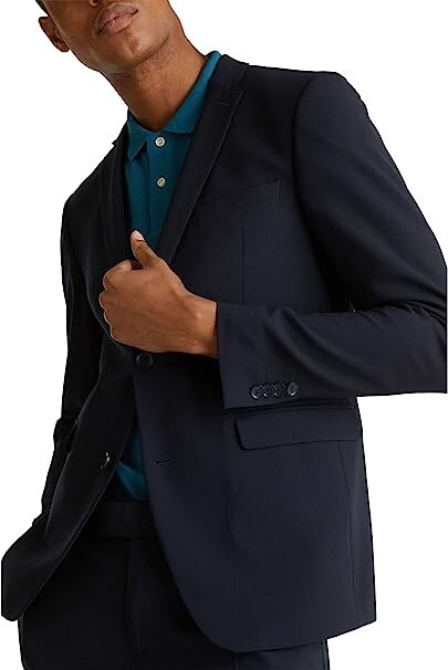 ESPRIT Collection Men's Blazer/Suit Jacket, 405/Dark Blue. 38R UK