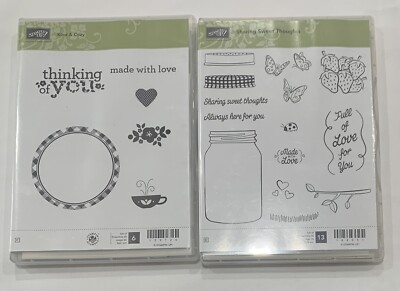 Stampin Up! SHARING SWEET THOUGHTS and KIND & COZY Stamp Sets Lot Of 2 NEW