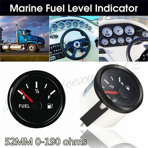 0190 Ohms Universal 52mm Boat Fuel Level Gauge Marine Yacht Trim Tank
