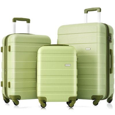 3 Piece 20'' 24'' 28'' ABS Hardshell Luggage Set Suitcase Spinner Wheel TSA Lock