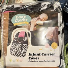 Cozy Cover Infant Car Seat Cover Zebra Print Black White Pink Unisex