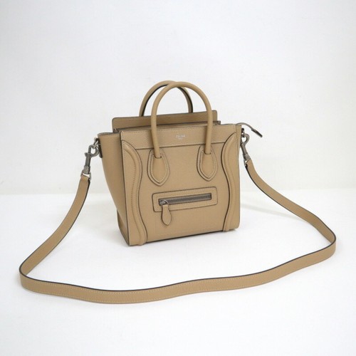 Celine Luggage Nano Shopper 2-way Bag Drumed Calf Used SKAI-0