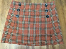 Vintage Y2K Gap Wool Plaid Mini Burnt Orange Academia Skirt 8 Heritage Tartan