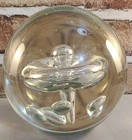 Vtg Heavy Studio Art Glass Controlled Bubble Sphere Hqmd Blown Murano Style ~9lb