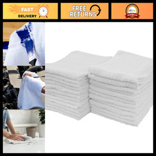 24 Pack Cotton Terry Cleaning Towels - 14x17 Inch, Absorbent White Rags