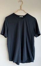 Buck Mason Slub Curved Hem Tee Crew Neck Short Sleeve Midnight Gray Size Large