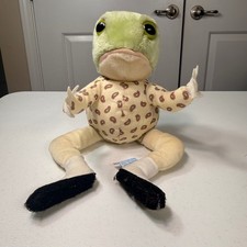 Vintage Eden Toys Beatrix Potter Jeremy Fisher Frog Plush Paisley Jacket 13"