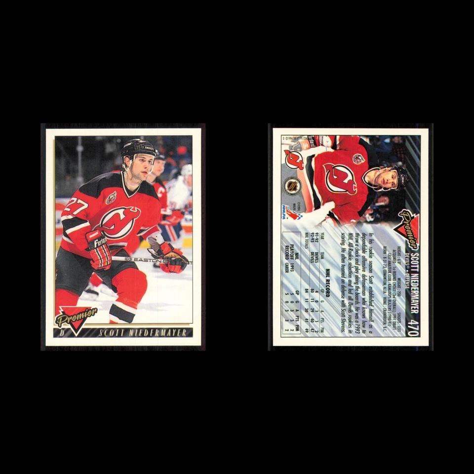 Scott Niedermayer #470 1993 Topps Premier New Jersey Devils Hockey Card NHL NM - Image 3 of 3
