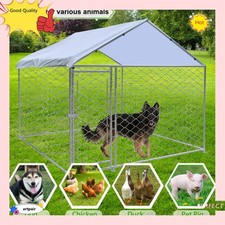 Backyard Dog Kennel Outdoor Pet Pen Chain Link Fence House Large Cage 6.6x6.6ft