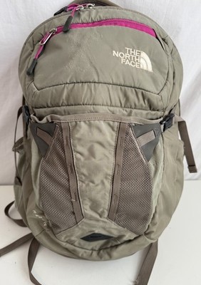 The North Face Recon Backpack Unisex Olive Green & Pink Adjustable Straps |  eBay