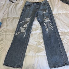 Aeropostale High Rise Baggy Distressed Jeans, Women  s Size 6 Regular 15
