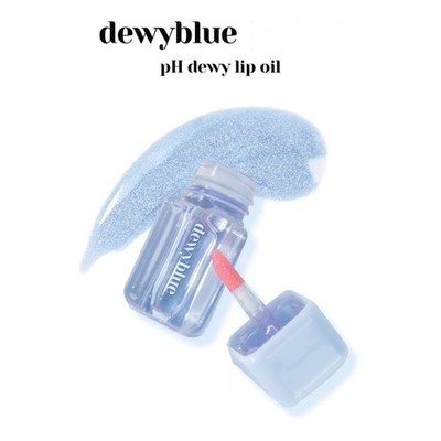 Dewy Blue pH Color-changing lip oil that reacts to your skin's pH, glossy dewy 