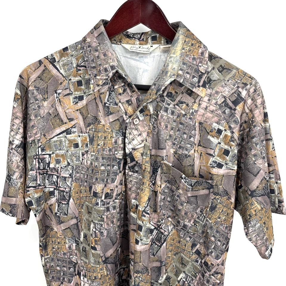 Camisa Polo Vintage Años 70 Lilly Dache Hombres Talla M Psicodélica Disco Grunge Rockabilly Foto 4 de 4