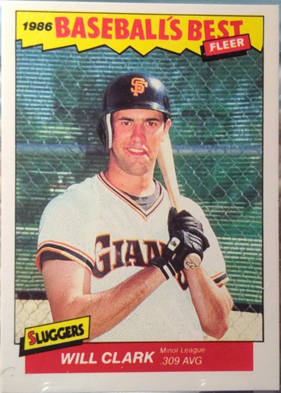 1986 Fleer RC Baseball Best Sluggers - Will Clark (Giants) #6 (NM) Free Rtns
