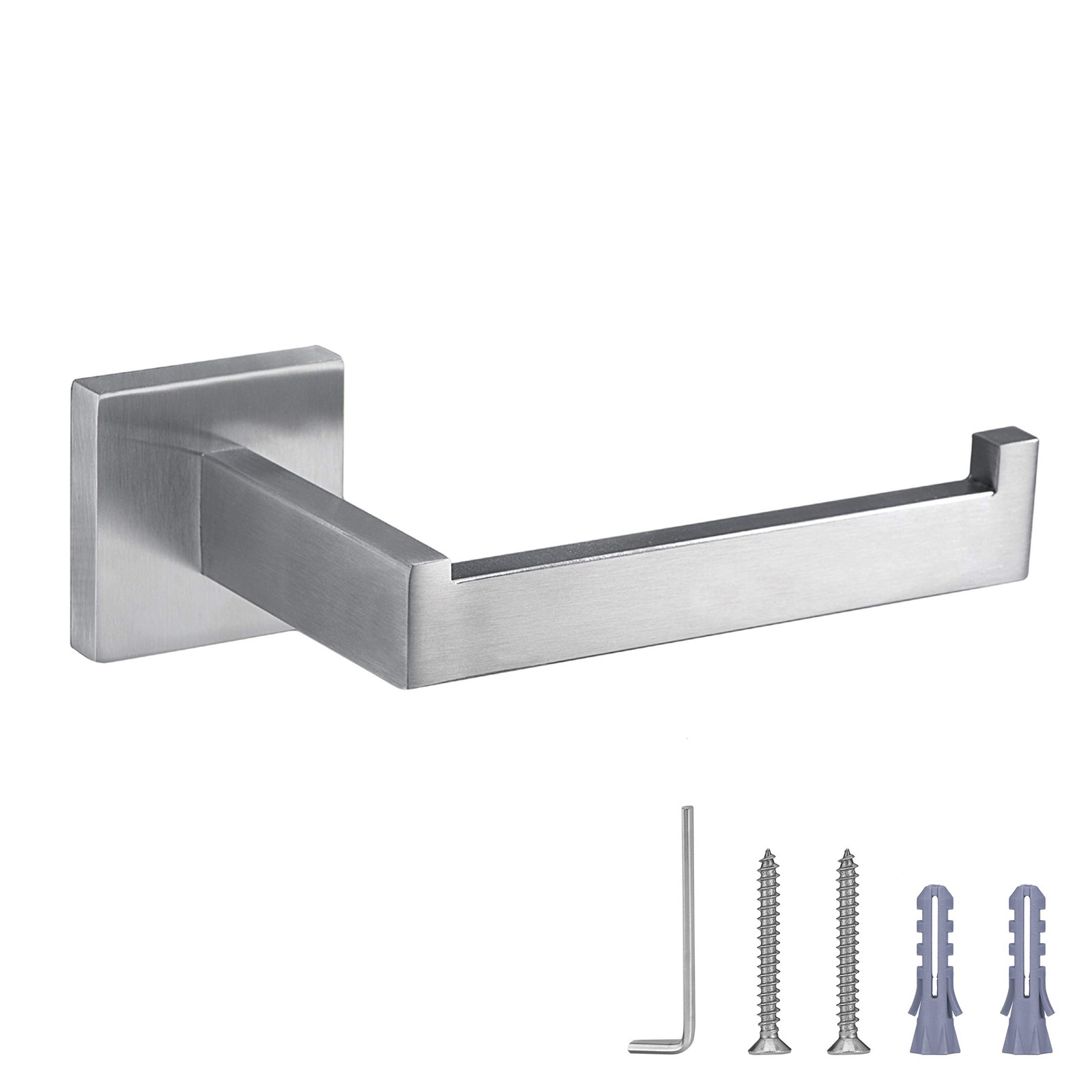 Toilet Paper Holder Sus304 Stainless Steel Silver Half Open Sq...