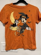 Youth Large 10 - 12 Orange Disney Minnie Mouse Halloween Witch Broom Cat October